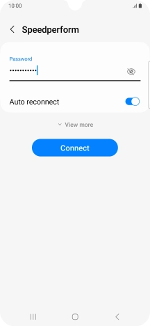Key in the password for the Wi-Fi network and press Connect. Key in the password for the Wi-Fi network and press Connect.