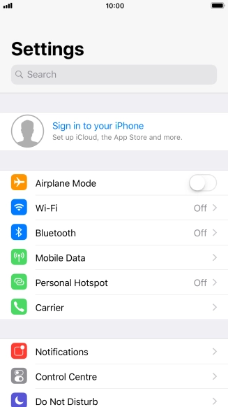 Press Sign in to your iPhone. Press Sign in to your iPhone.