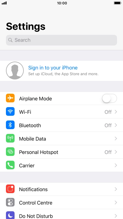 Press Sign in to your iPhone. Press Sign in to your iPhone.