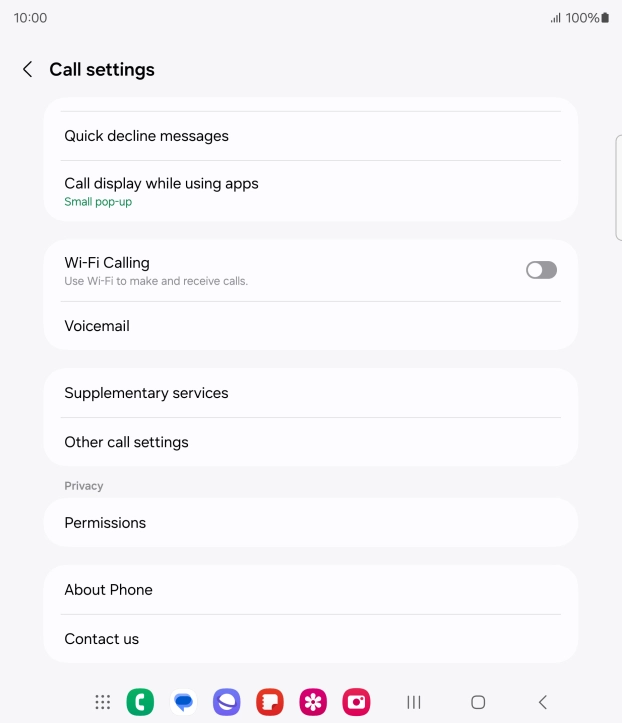 Press Supplementary services. Press Supplementary services.