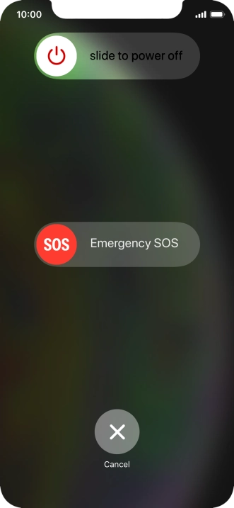 Press and drag the power off icon right. Press and drag the power off icon right.