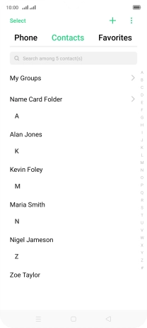 Press the new contact icon. Press the new contact icon.