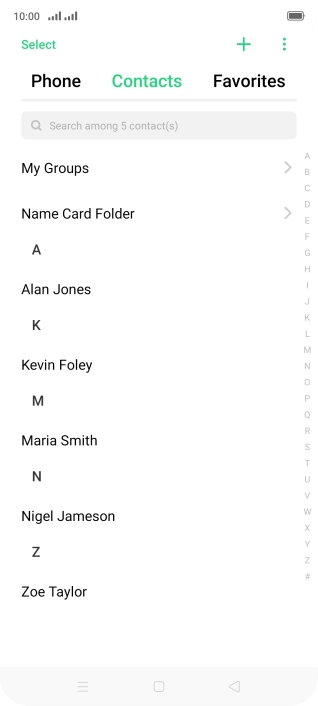 Press the new contact icon. Press the new contact icon.