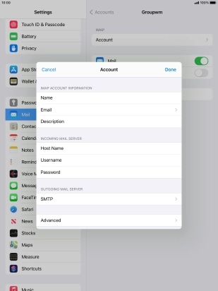 Press SMTP. Press SMTP.