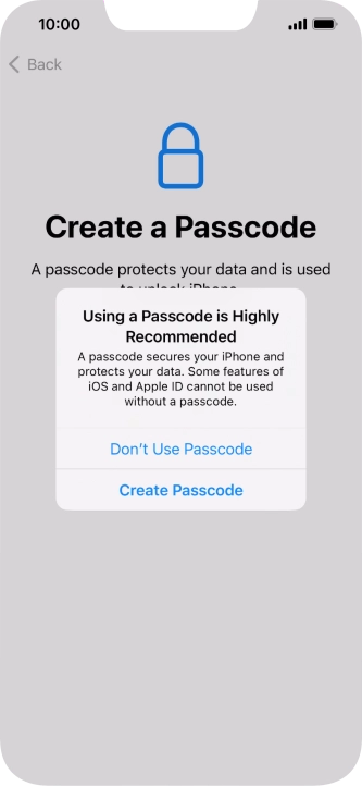 If you turn off the function, press Don't Use Passcode. If you turn off the function, press Don't Use Passcode.