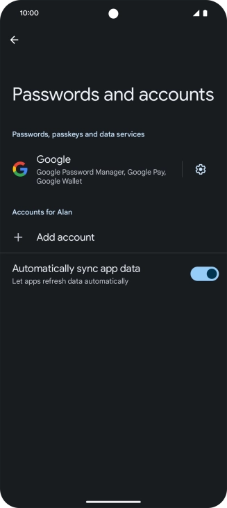 Press Add account. Press Add account.