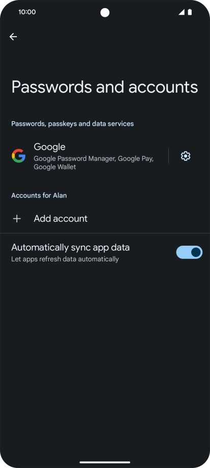 Press Add account. Press Add account.