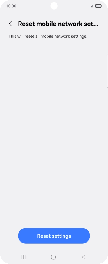 Press Reset settings. Press Reset settings.