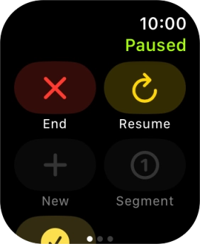 Press End to stop your training activity. Press End to stop your training activity.