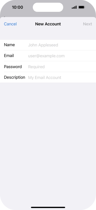 Press Name and key in the required sender name. Press Name and key in the required sender name.