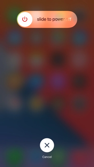Press and drag the power off icon right. Press and drag the power off icon right.