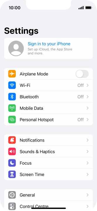 Press Sign in to your iPhone. Press Sign in to your iPhone.