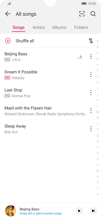 Press the required category and go to the required audio file. Press the required category and go to the required audio file.