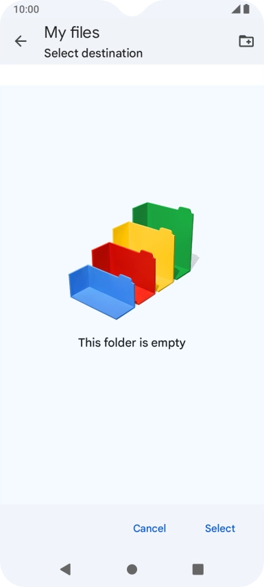 To create a new folder, press the new folder icon and follow the instructions on the screen to create a new folder. To create a new folder, press the new folder icon and follow the instructions on the screen to create a new folder.