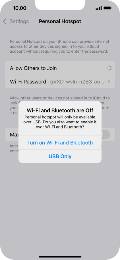 If Wi-Fi is turned off, press Turn on Wi-Fi and Bluetooth. If Wi-Fi is turned off, press Turn on Wi-Fi and Bluetooth.