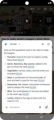 The answer from Gemini to your question is displayed. The answer from Gemini to your question is displayed.