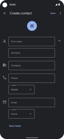 Press First name and key in the required first name. Press First name and key in the required first name.