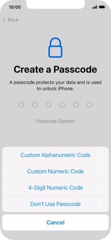 Follow the instructions on the screen to turn on use of phone lock code or press Don't Use Passcode. Follow the instructions on the screen to turn on use of phone lock code or press Don't Use Passcode.