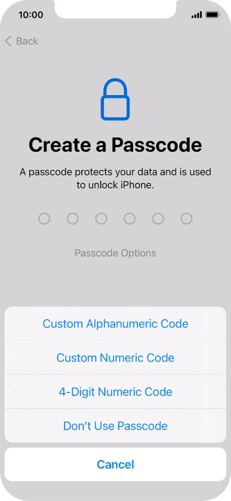 Follow the instructions on the screen to turn on use of phone lock code or press Don't Use Passcode. Follow the instructions on the screen to turn on use of phone lock code or press Don't Use Passcode.