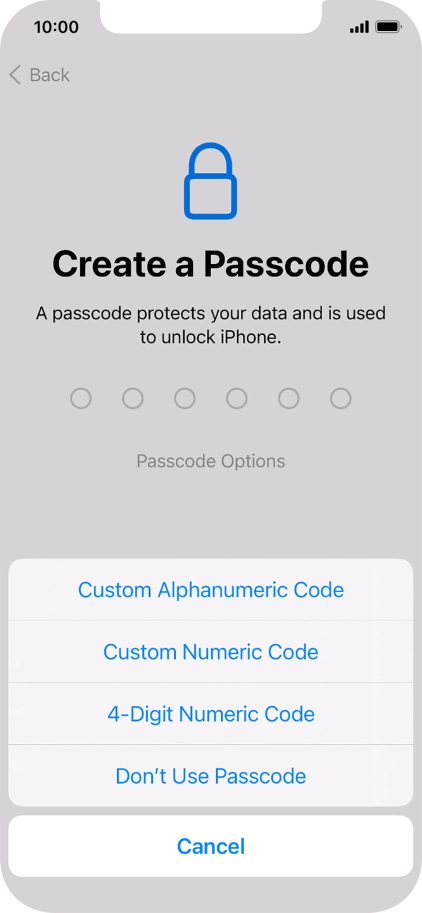 Follow the instructions on the screen to turn on use of phone lock code or press Don't Use Passcode. Follow the instructions on the screen to turn on use of phone lock code or press Don't Use Passcode.