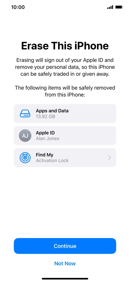 Press Continue. Press Continue.