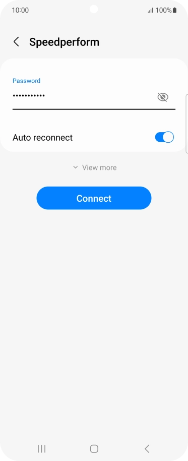 Key in the password for the Wi-Fi network and press Connect. Key in the password for the Wi-Fi network and press Connect.