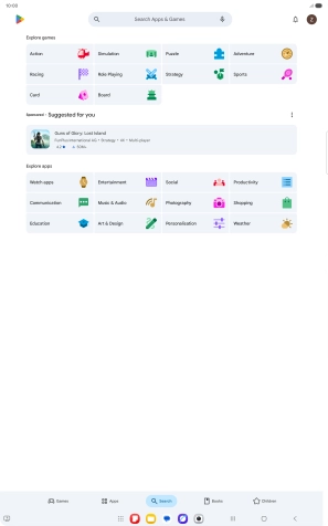 Press the search field. Press the search field.