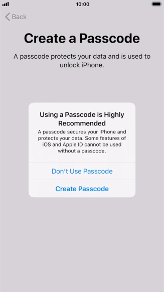 If you turn off the function, press Don't Use Passcode. If you turn off the function, press Don't Use Passcode.