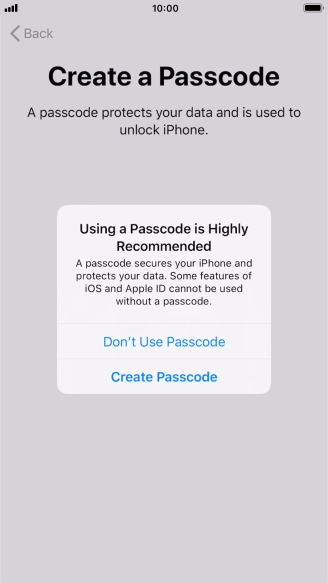 If you turn off the function, press Don't Use Passcode. If you turn off the function, press Don't Use Passcode.