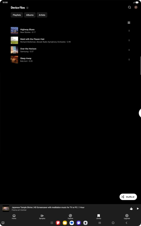 Press the required audio file. Press the required audio file.
