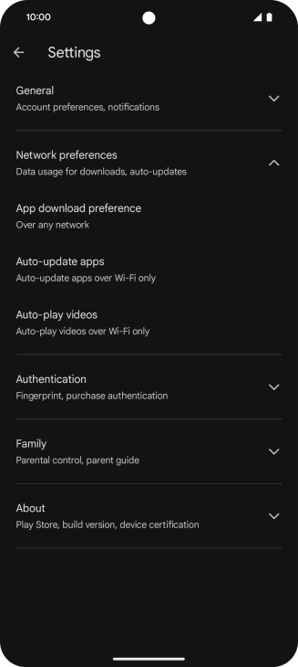 Press Auto-update apps. Press Auto-update apps.