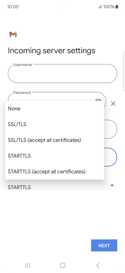 Press SSL/TLS. Press SSL/TLS.