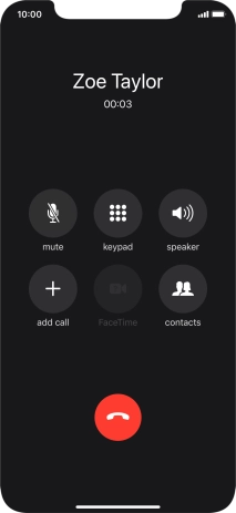 Press the end call icon to end the call. Press the end call icon to end the call.