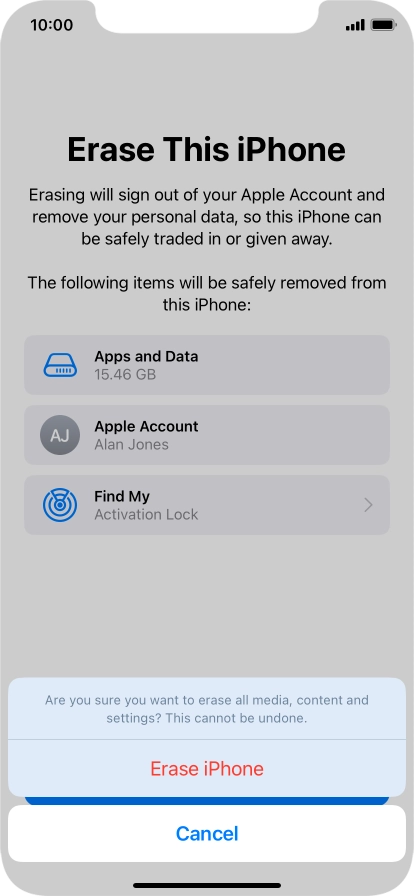 Press Erase iPhone. Press Erase iPhone.