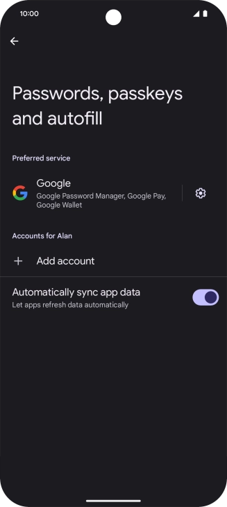 Press Add account. Press Add account.
