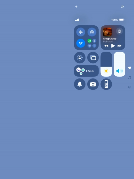 Press the flight mode icon to turn the function on or off. Press the flight mode icon to turn the function on or off.