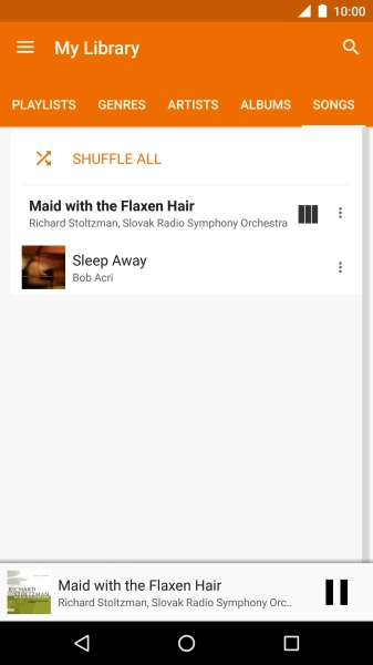 Press the song title at the bottom of the screen. Press the song title at the bottom of the screen.