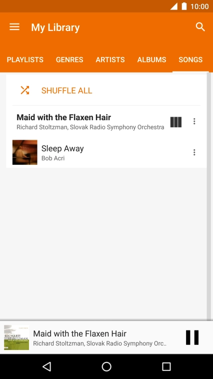 Press the song title at the bottom of the screen. Press the song title at the bottom of the screen.