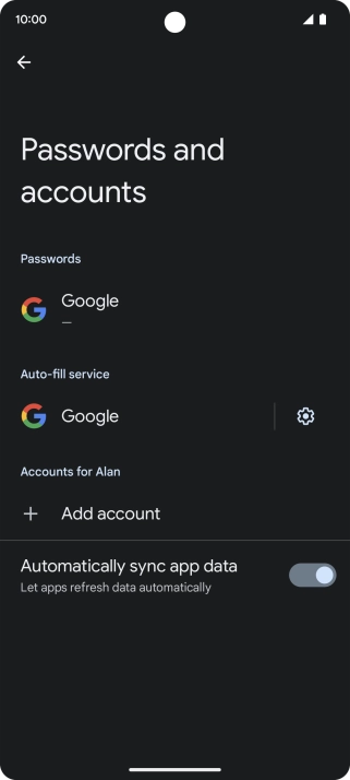 Press Add account. Press Add account.