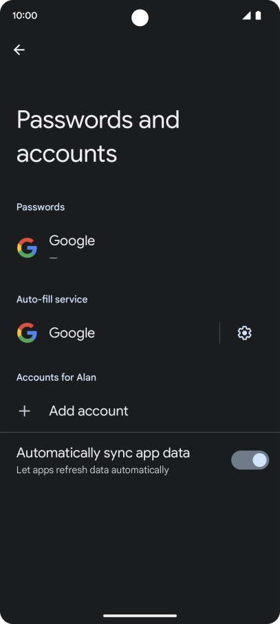 Press Add account. Press Add account.