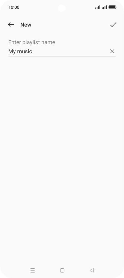Key in the required name for the playlist and press the save icon. Key in the required name for the playlist and press the save icon.