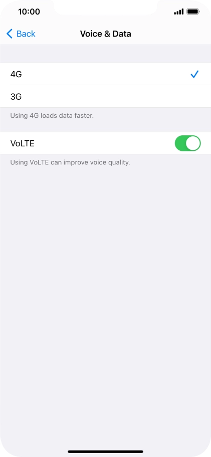 Press the required network mode. Press the required network mode.