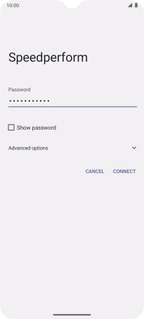 Key in the password for the Wi-Fi network and press CONNECT. Key in the password for the Wi-Fi network and press CONNECT.
