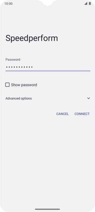 Key in the password for the Wi-Fi network and press CONNECT. Key in the password for the Wi-Fi network and press CONNECT.