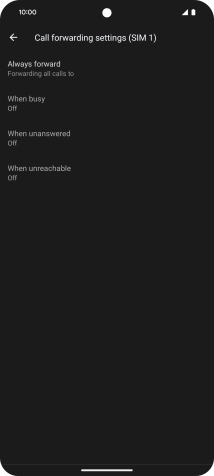 Press the required divert type. Press the required divert type.
