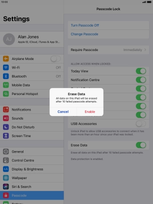 If you turn on the function, press Enable. If you turn on the function, press Enable.