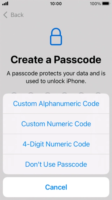 Follow the instructions on the screen to turn on use of phone lock code or press Don't Use Passcode. Follow the instructions on the screen to turn on use of phone lock code or press Don't Use Passcode.