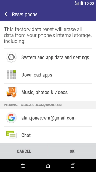Press OK. Wait a moment while the factory default settings are restored.
Follow the instructions on the screen to set up your phone and prepare it for use. Press OK. Wait a moment while the factory default settings are restored.
Follow the instructions on the screen to set up your phone and prepare it for use.