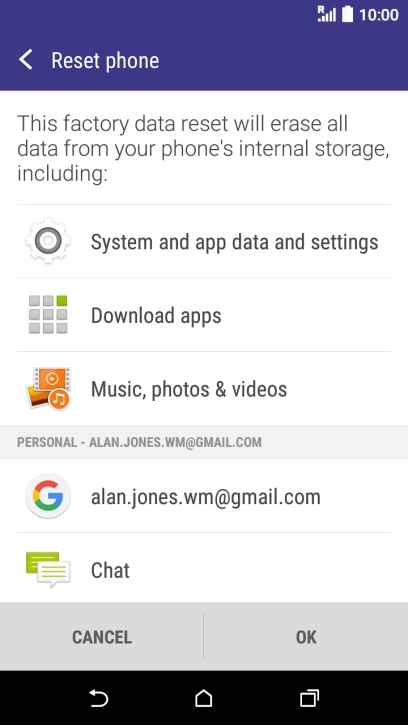 Press OK. Wait a moment while the factory default settings are restored.
Follow the instructions on the screen to set up your phone and prepare it for use. Press OK. Wait a moment while the factory default settings are restored.
Follow the instructions on the screen to set up your phone and prepare it for use.