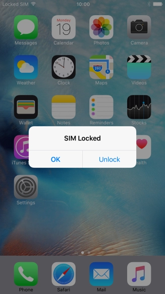 If your SIM is locked, press Unlock. If your SIM is locked, press Unlock.